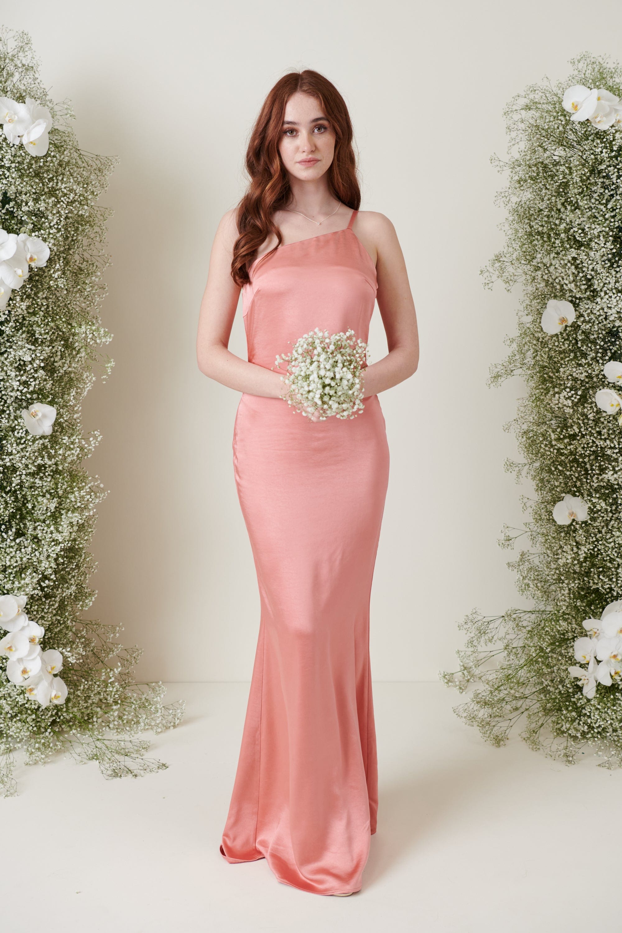 Amelia Maxi Bridesmaid Dress - Matte Apricot Pink, 18