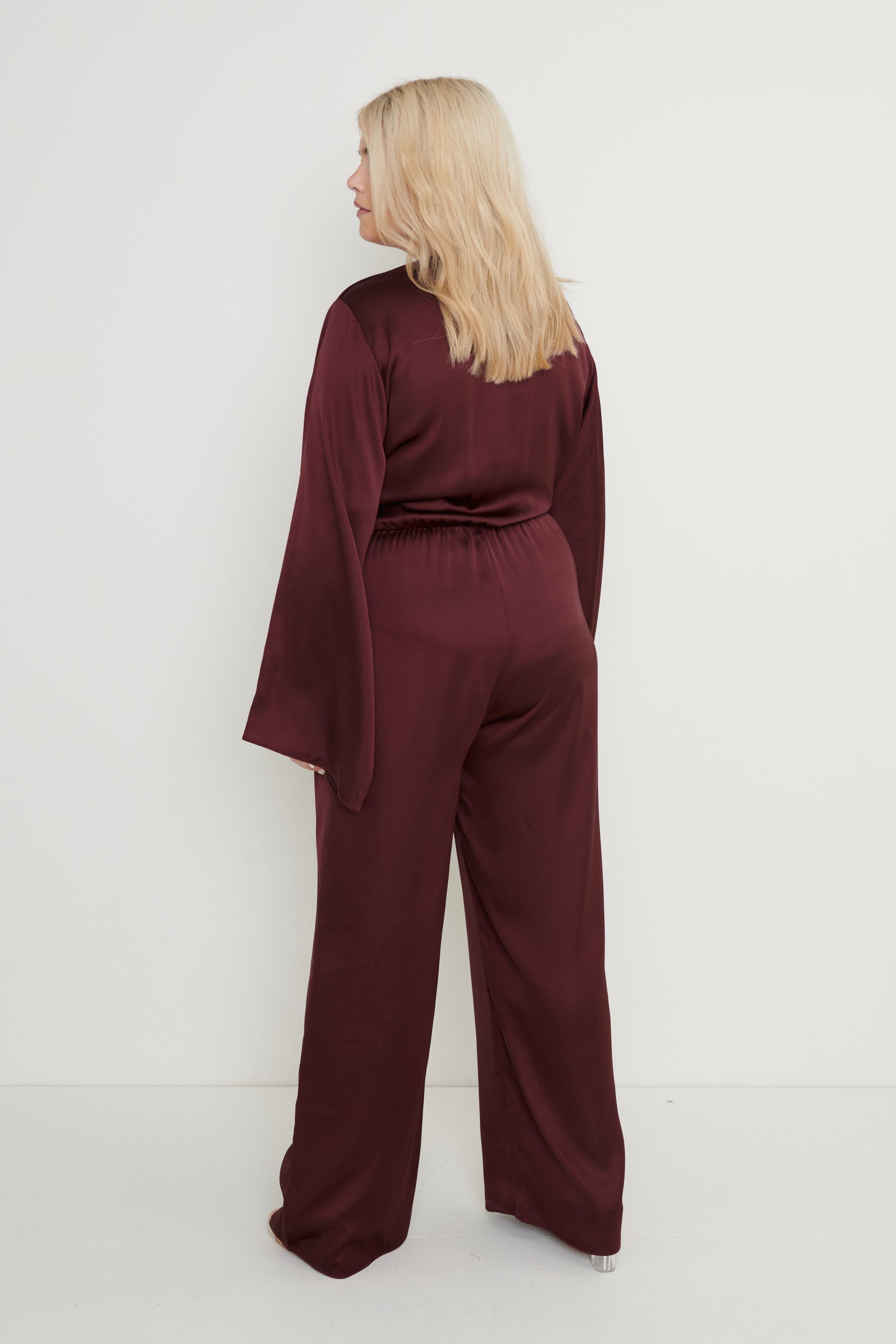 Adelaide Kimono Sleeve Jumpsuit - Wine