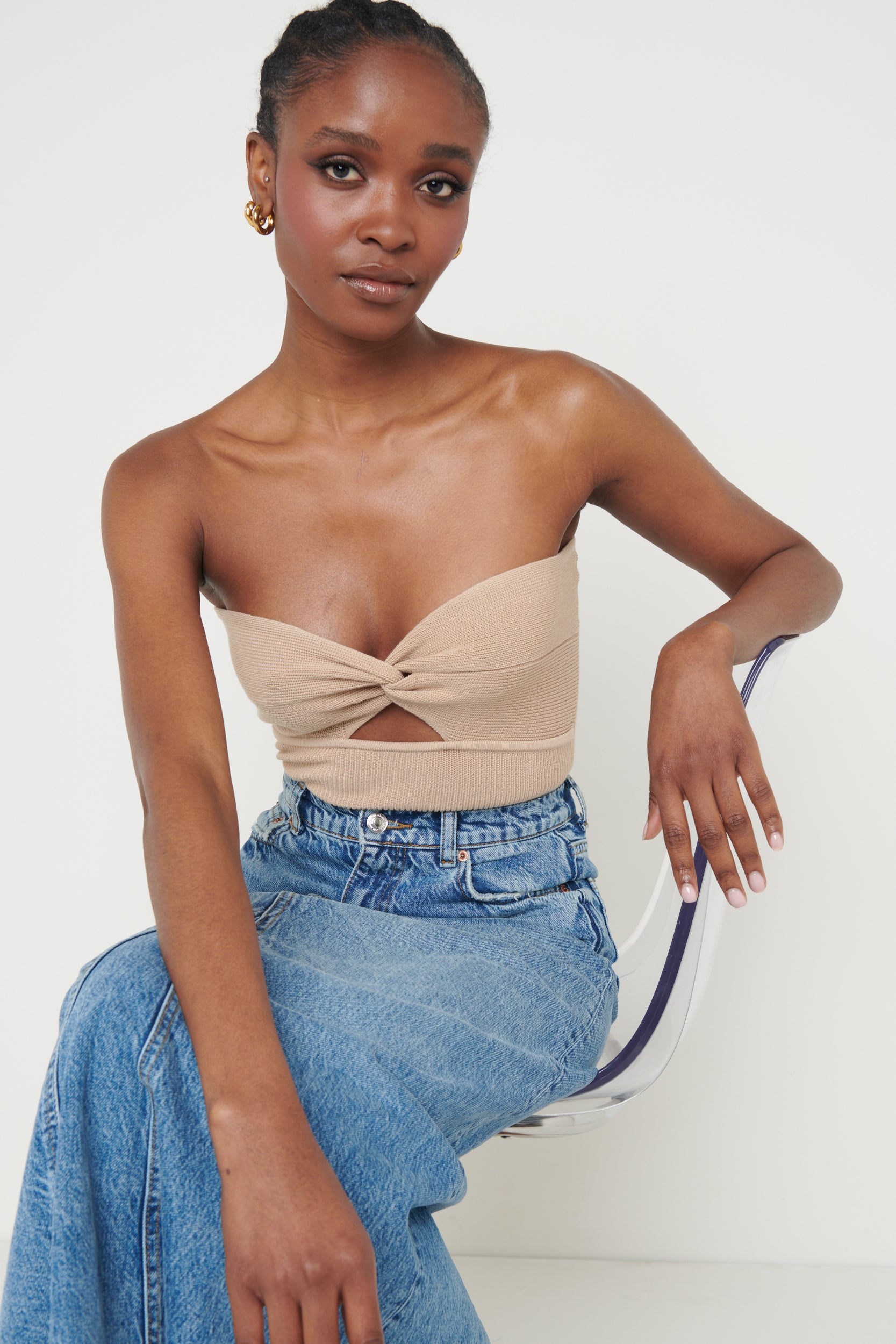 Reese Bandeau Knit Top - Black – Pretty Lavish