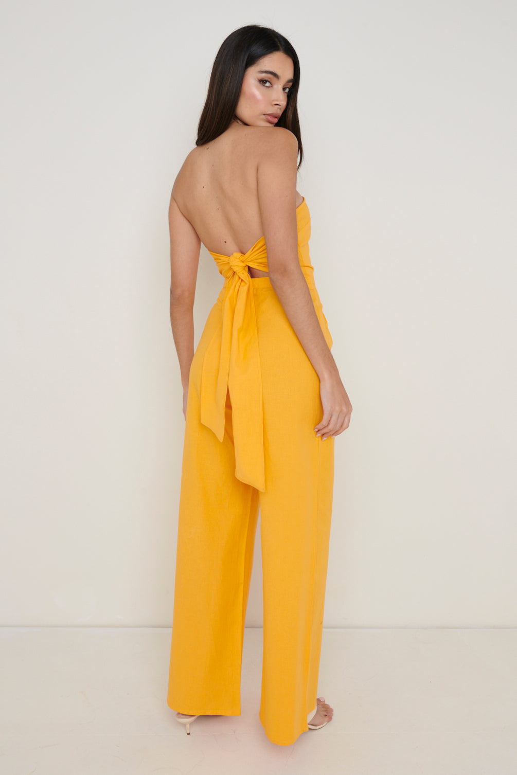 April Bandeau Jumpsuit - Tangerine, 8