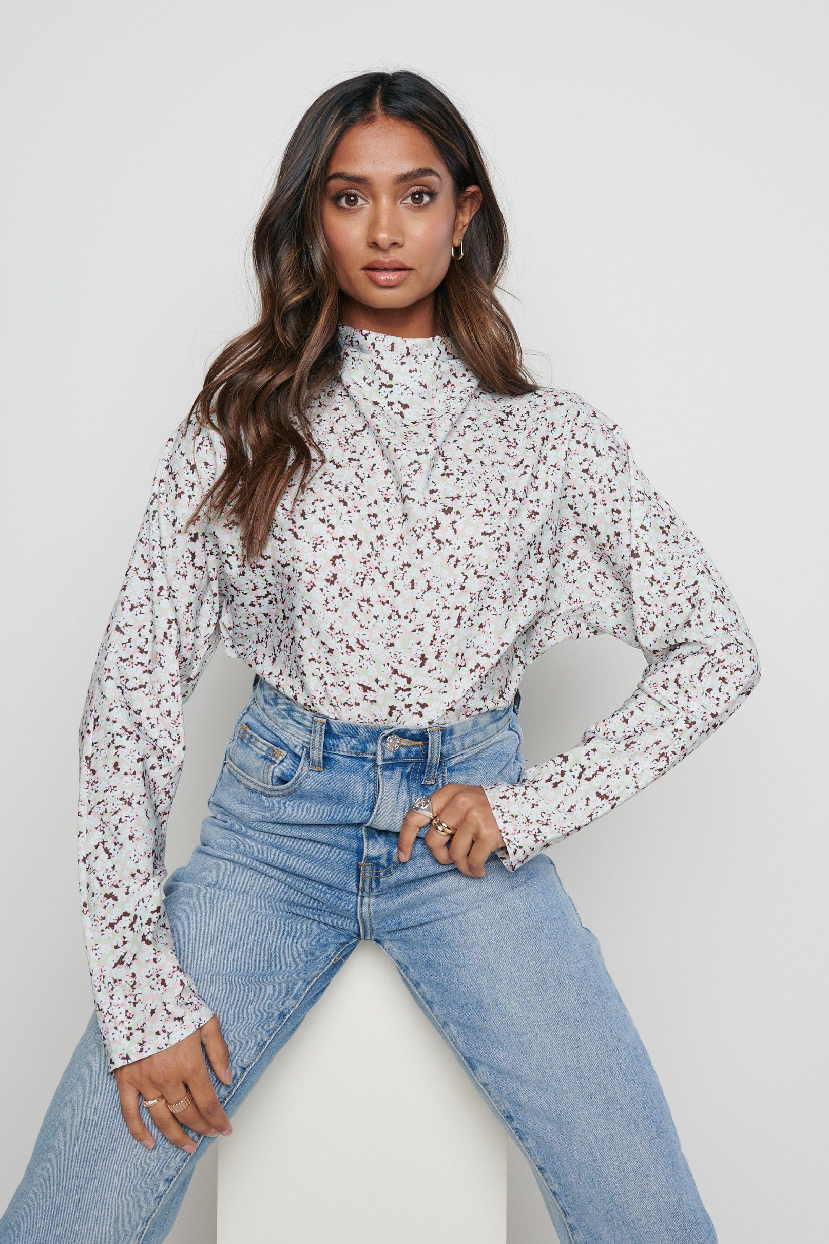 Bonnie Backless Blouse- Floral, 14