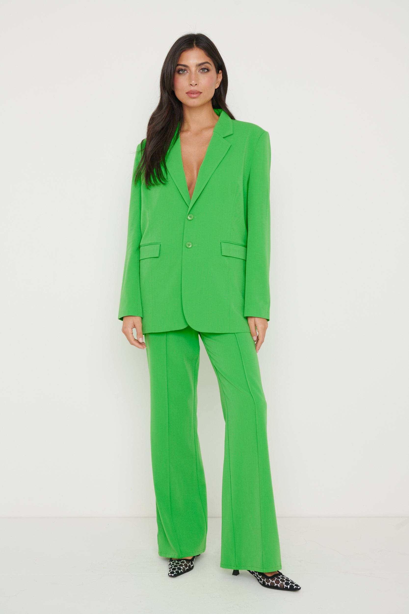 Women's Plus Oversized Dad Blazer & Trousers Suit