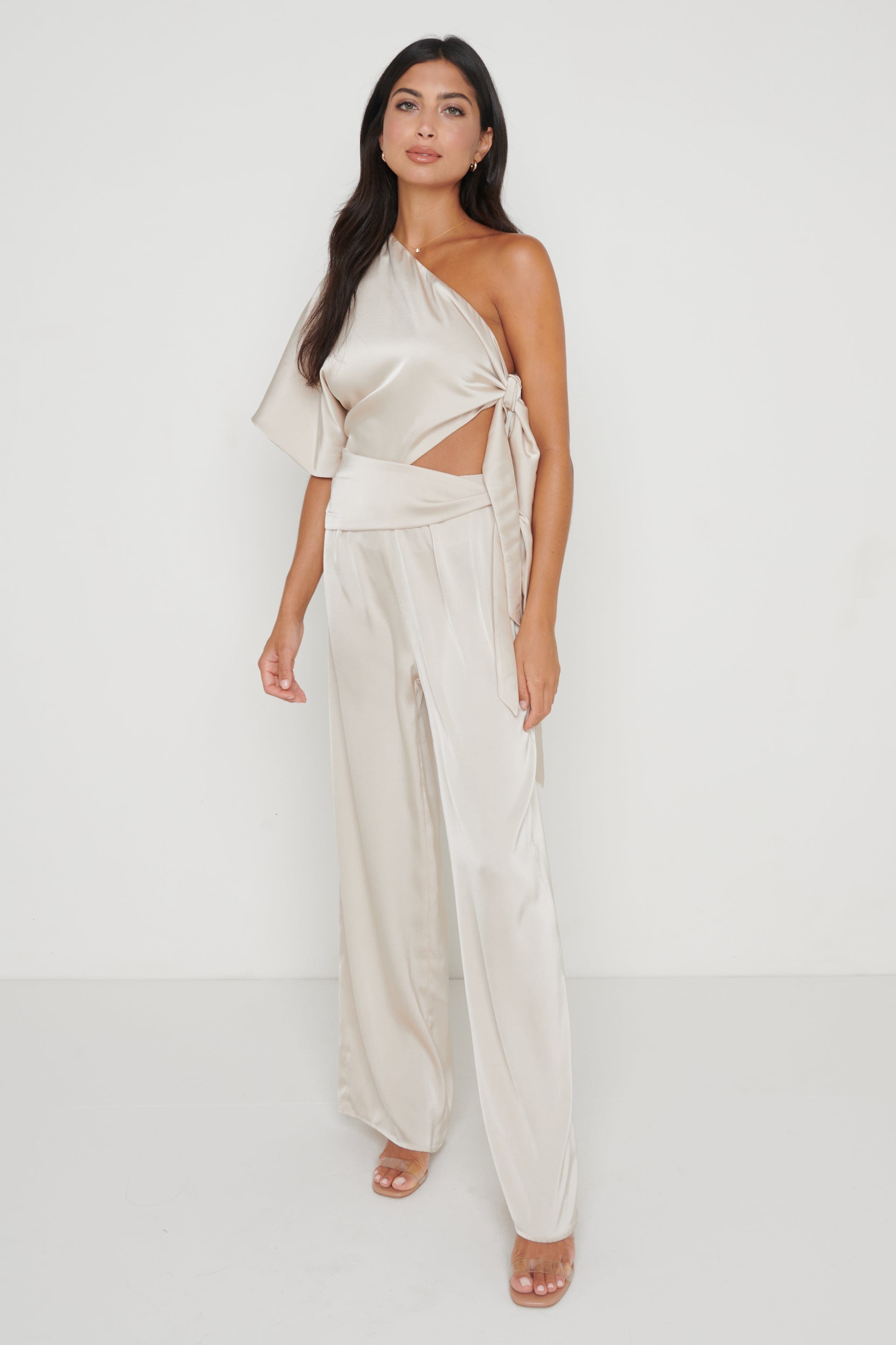 Frances Cut Out Jumpsuit - Oyster, 10