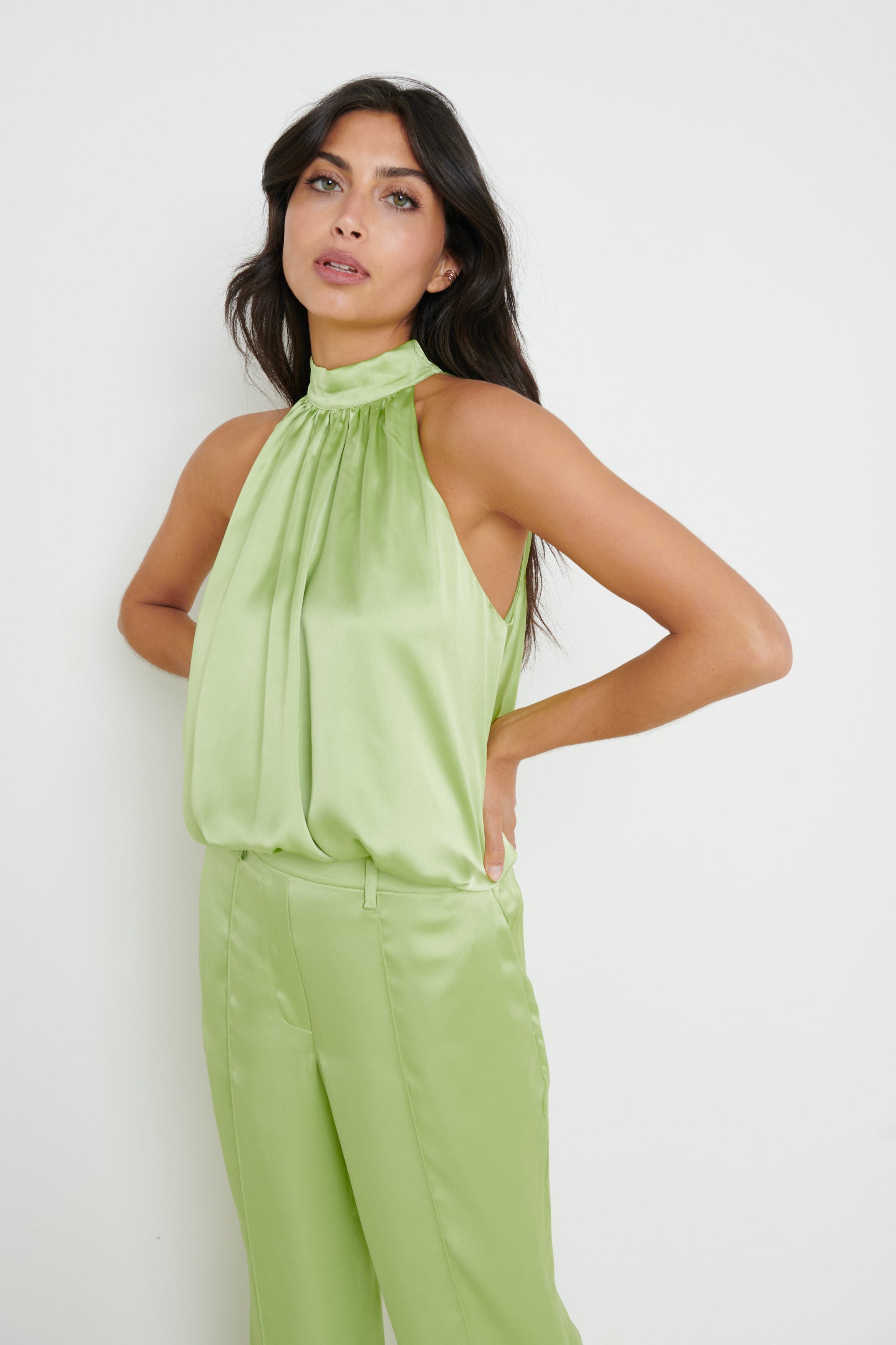 Hailee Bubble Hem Blouse - Green, 16