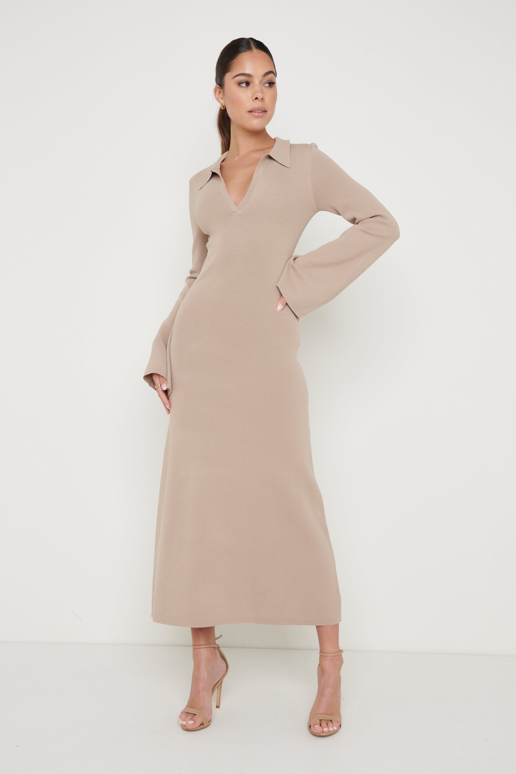 Hayden Knit Midaxi Dress - Taupe