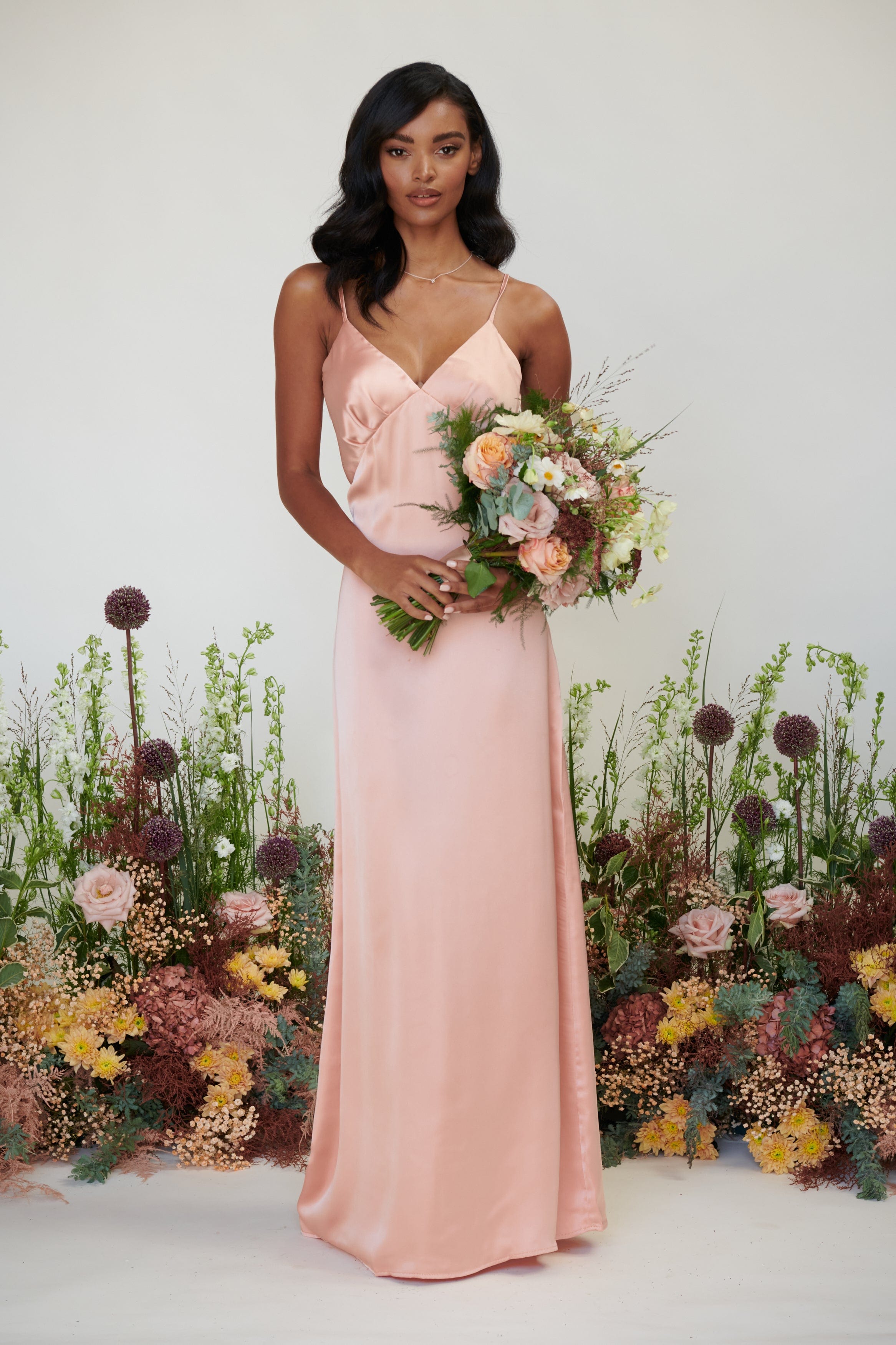 Ines Recycled Maxi Bridesmaids Dress - Matte True Blush, 18