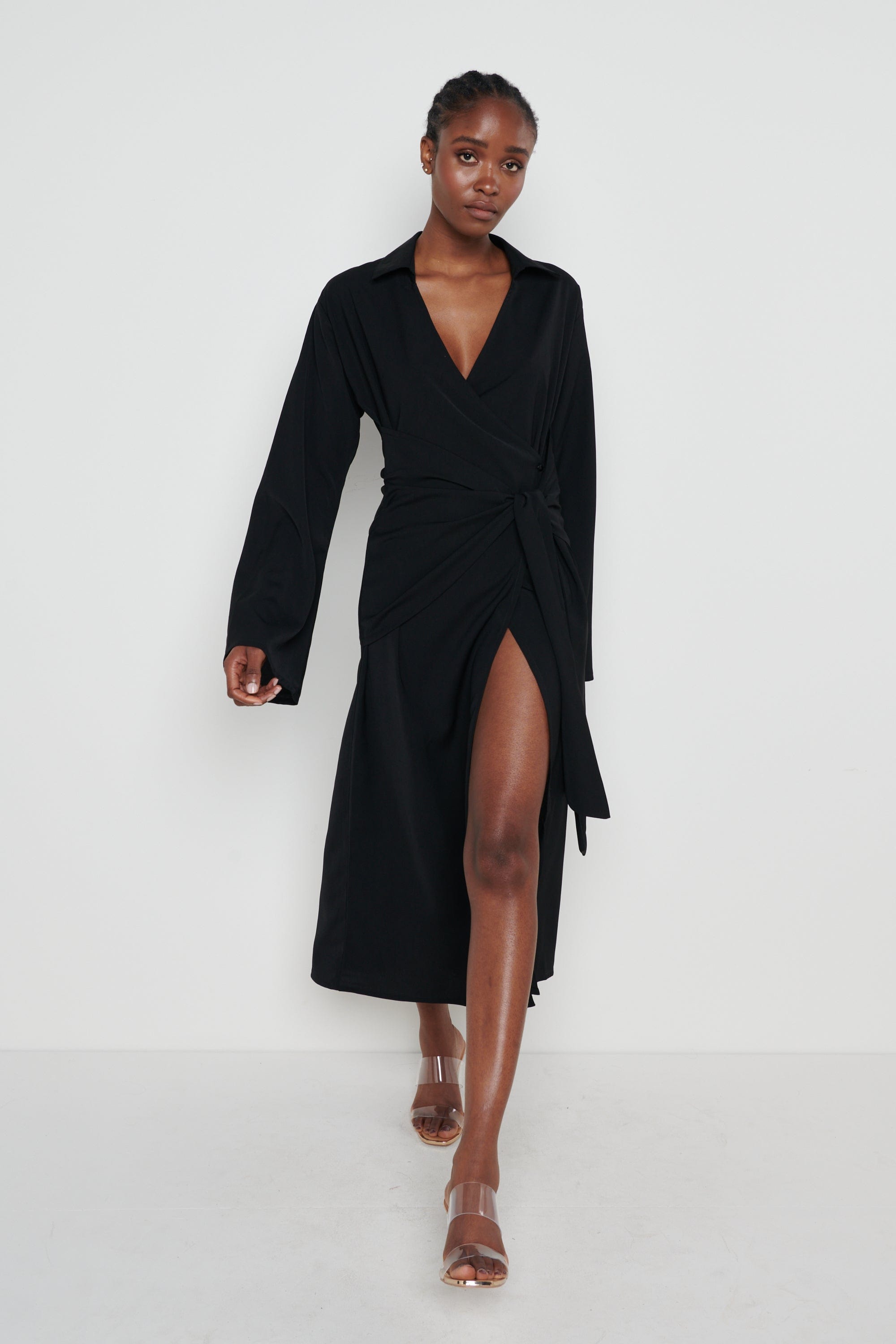 Janessa Wrap Dress - Black, 10