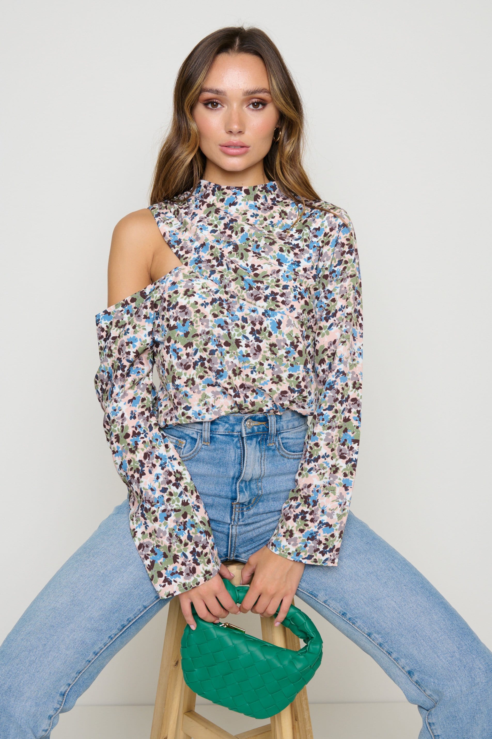 Jett Asymmetric Blouse - Floral, 6