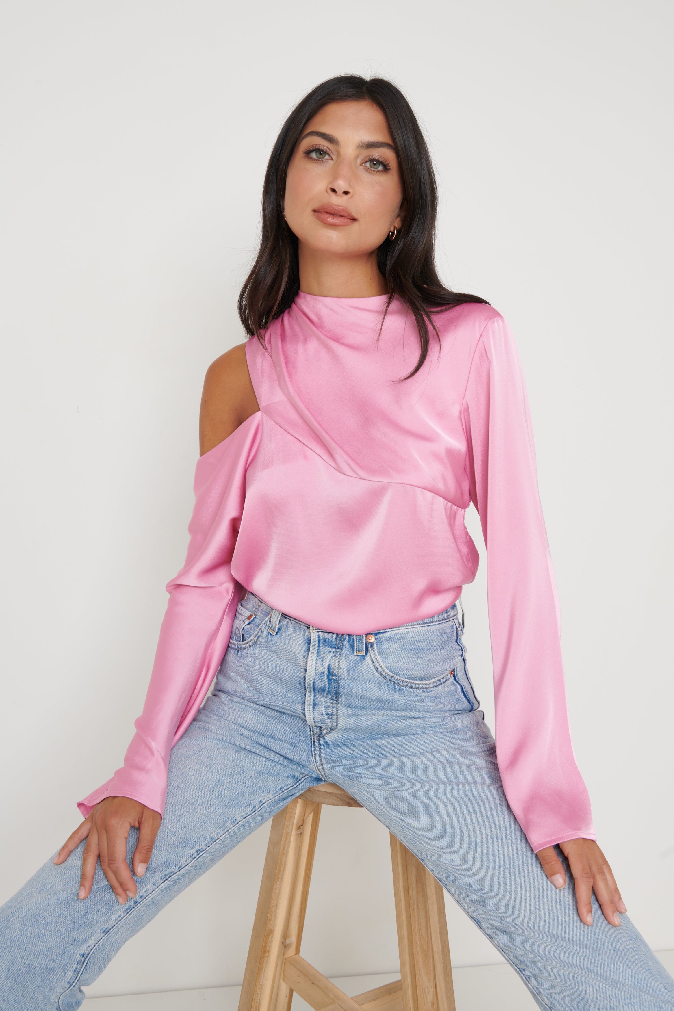 Jett Asymmetric Blouse - Pink, 8