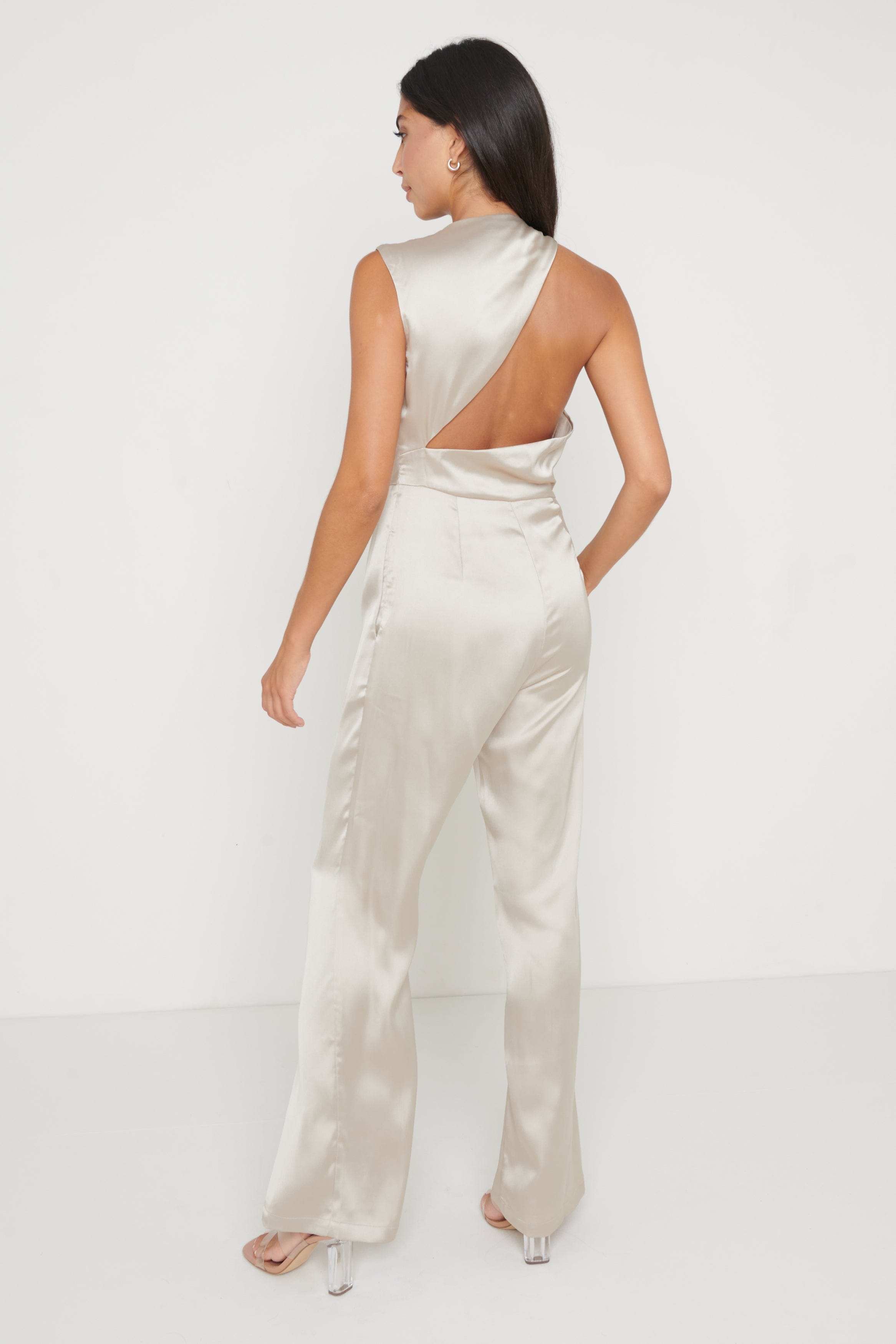 Jett Backless Jumpsuit - Taupe, 8