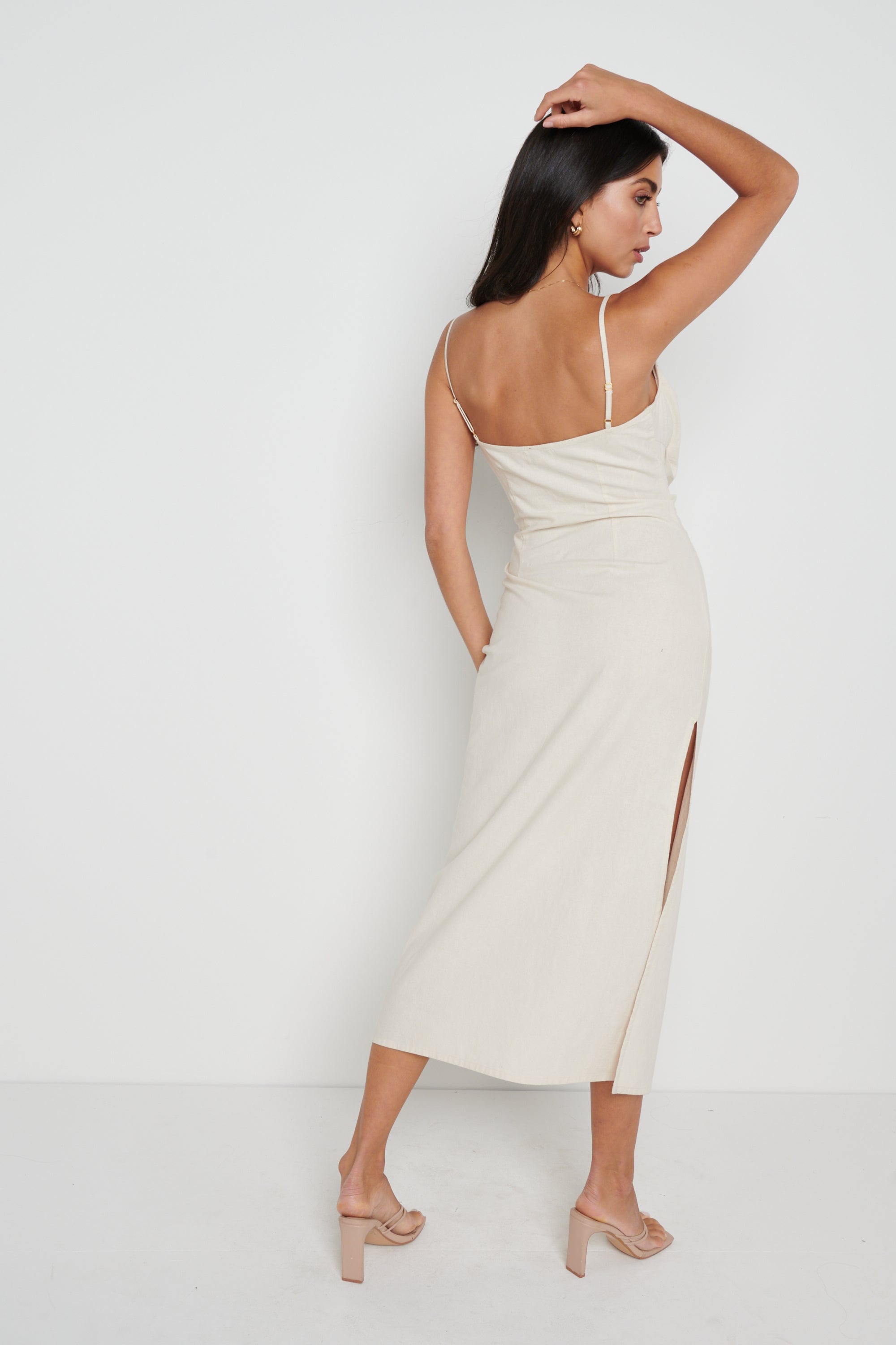 Artie Cut Out Cami Dress - Beige – Pretty Lavish