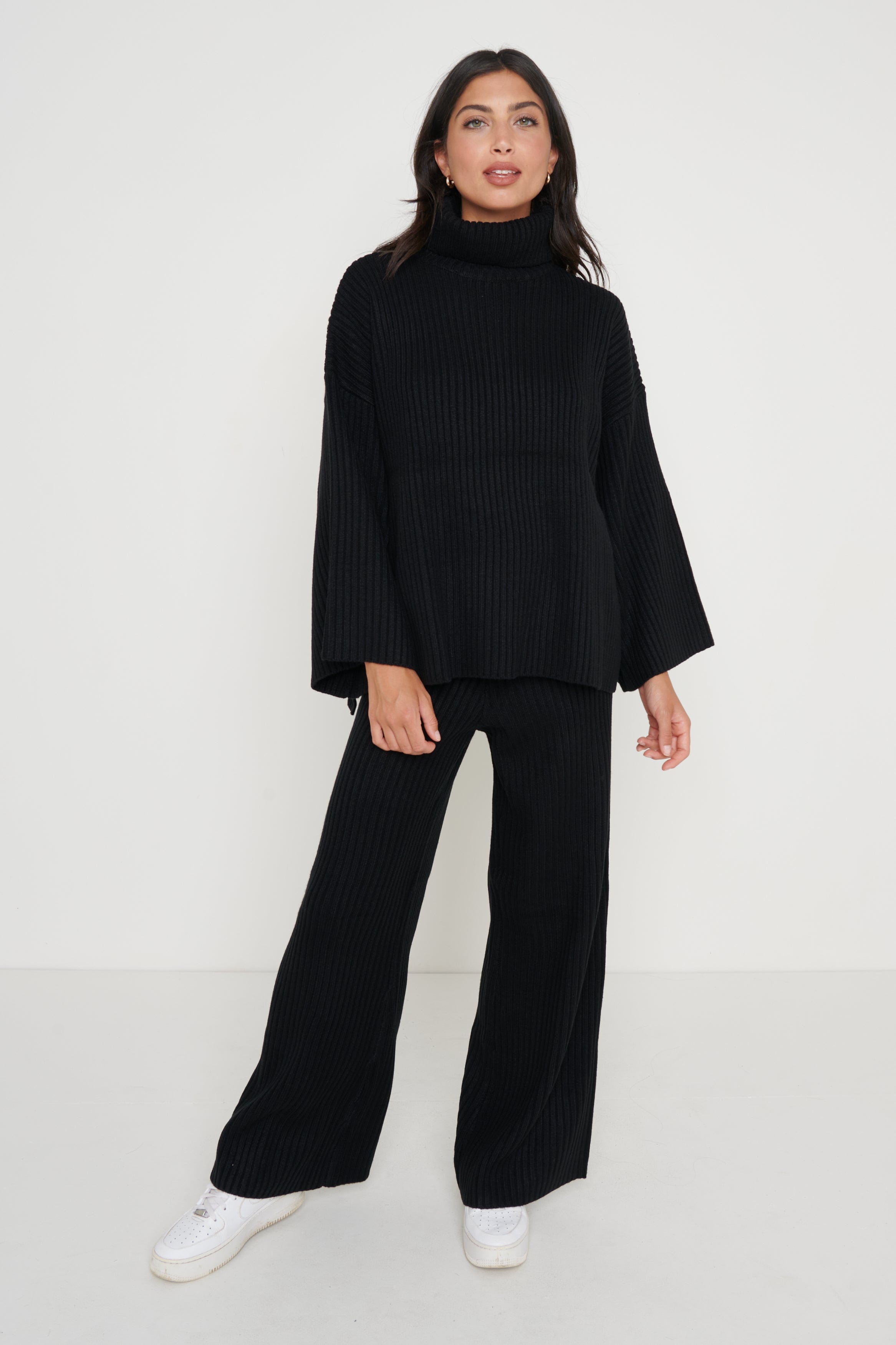 Lina Ribbed Trousers- Black, XL