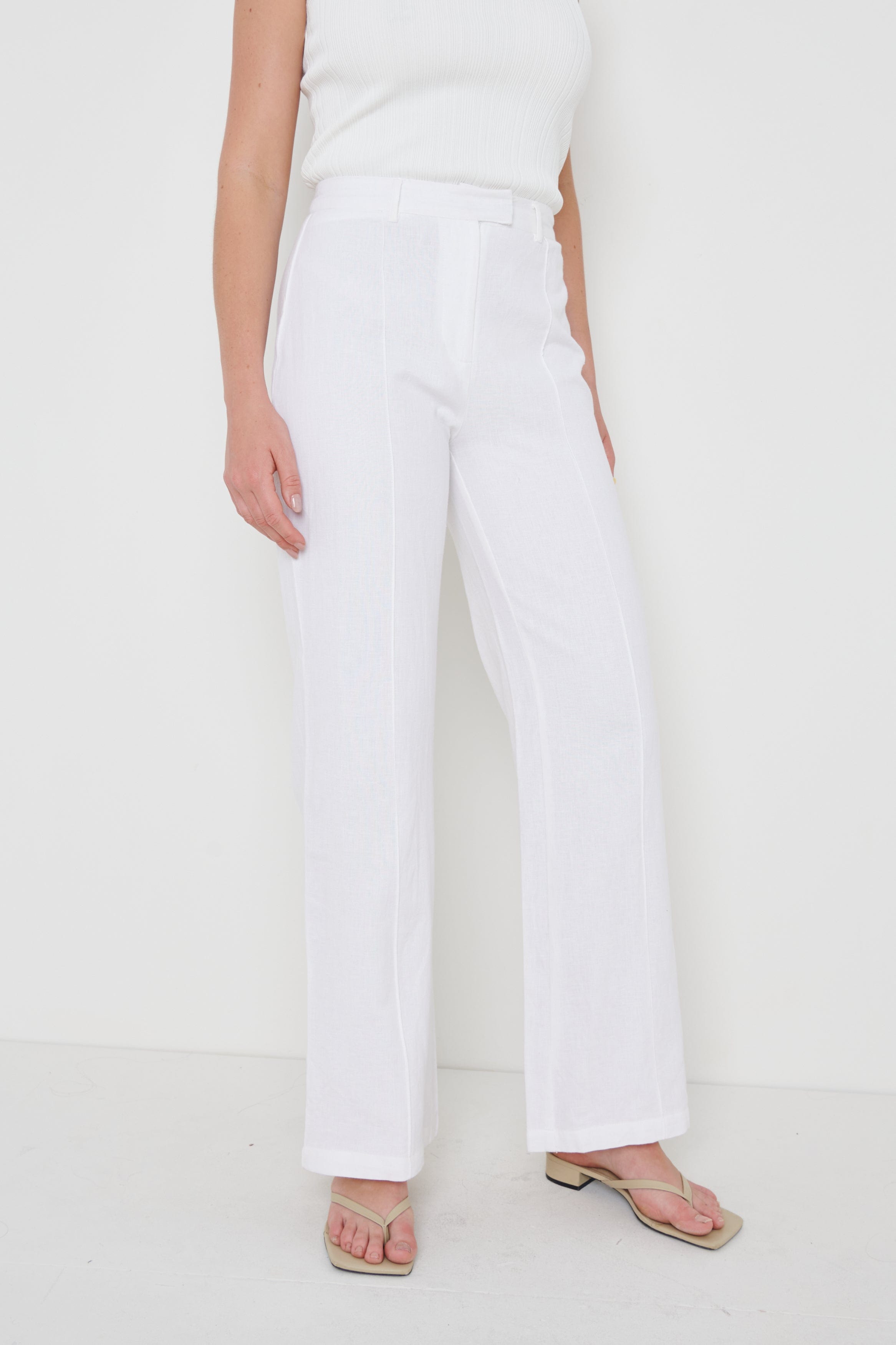 Marlowe Linen Trousers - Cream, 8