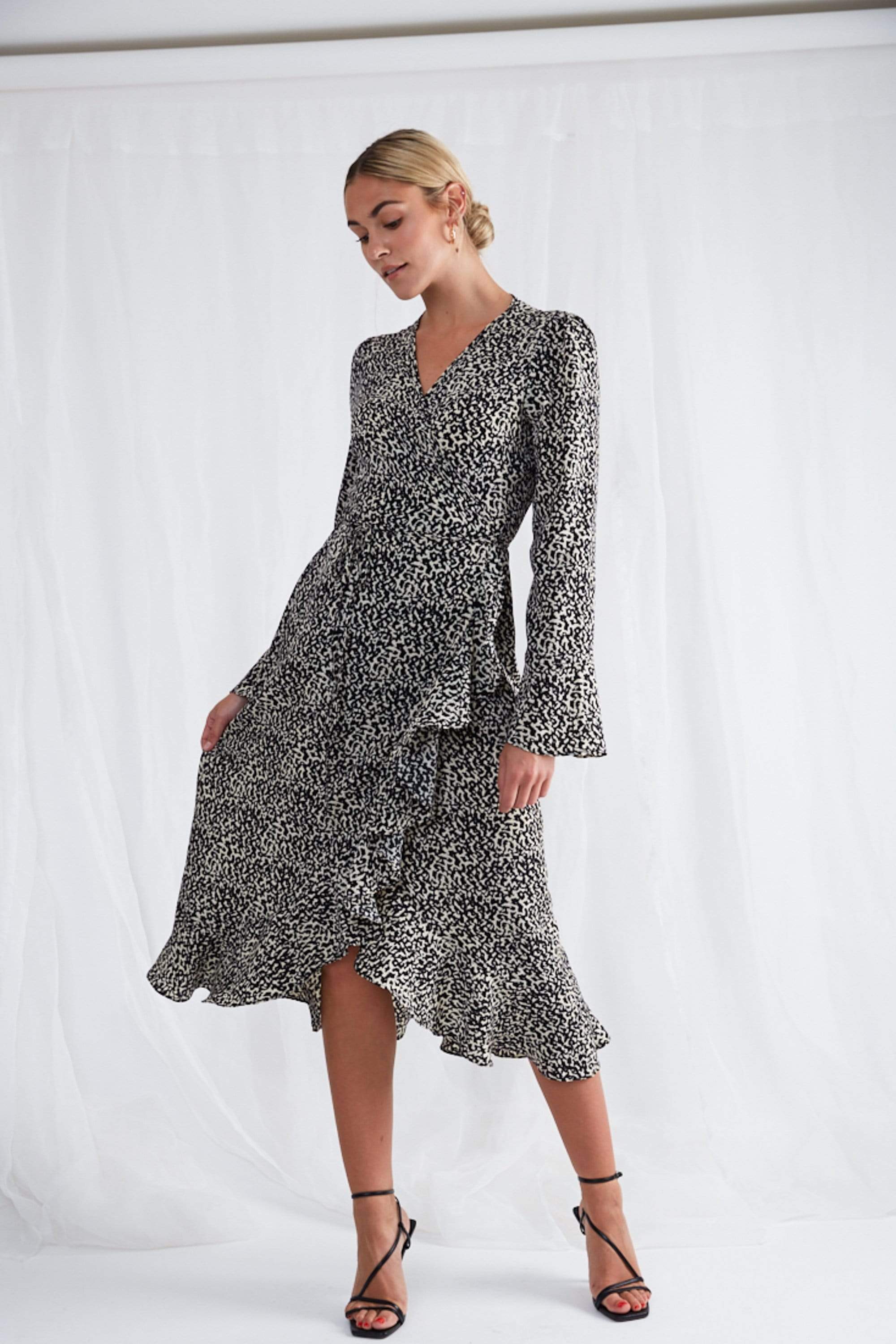 valery wrap midi dress