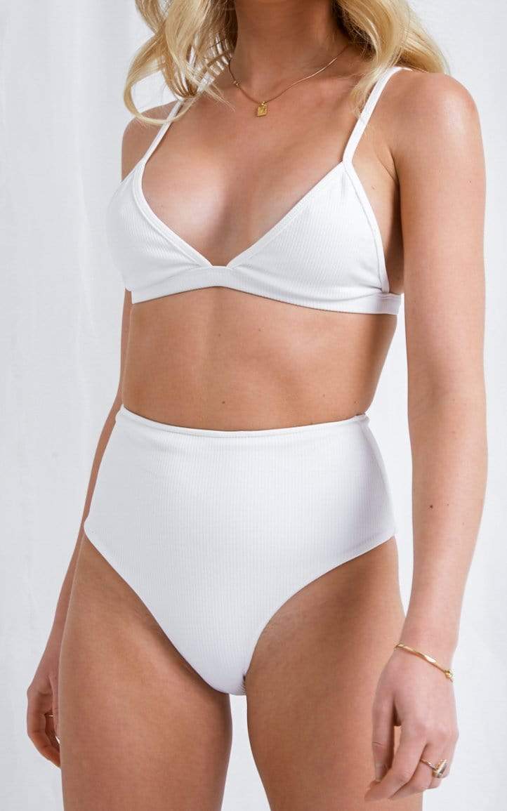 Leola Triangle Bikini Top - White, 14 / white