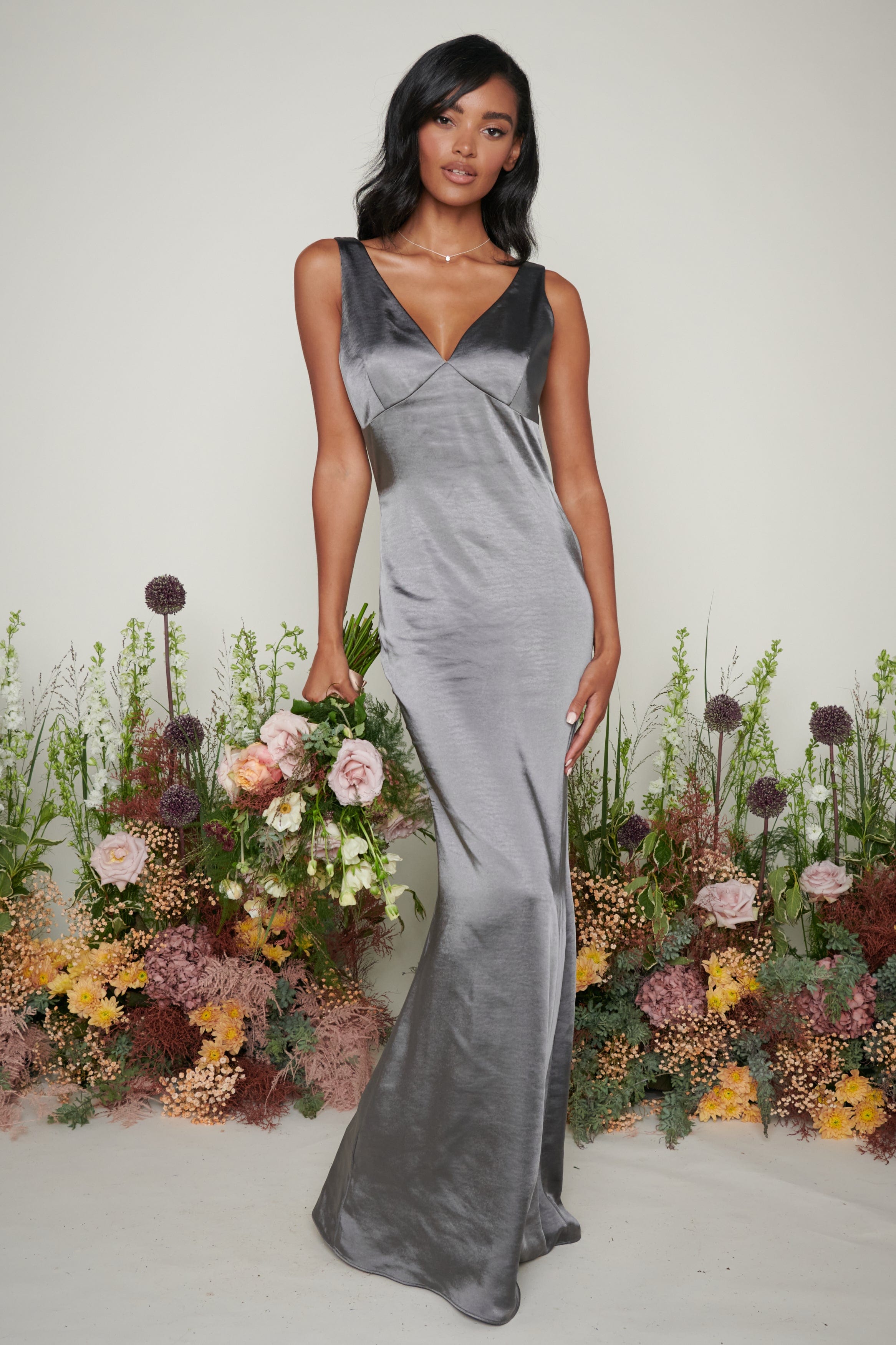 Piper Maxi Bridesmaid Dress - Matte Slate Grey, 6