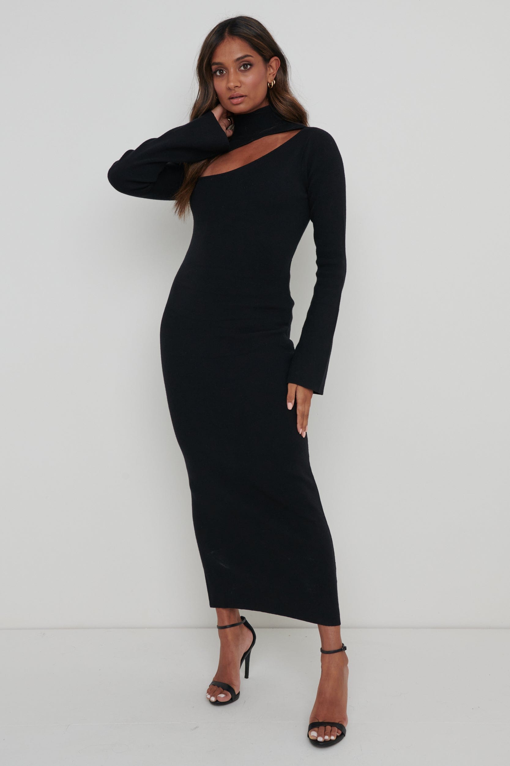 Shani Cut Out Knit Dress - Black, XL