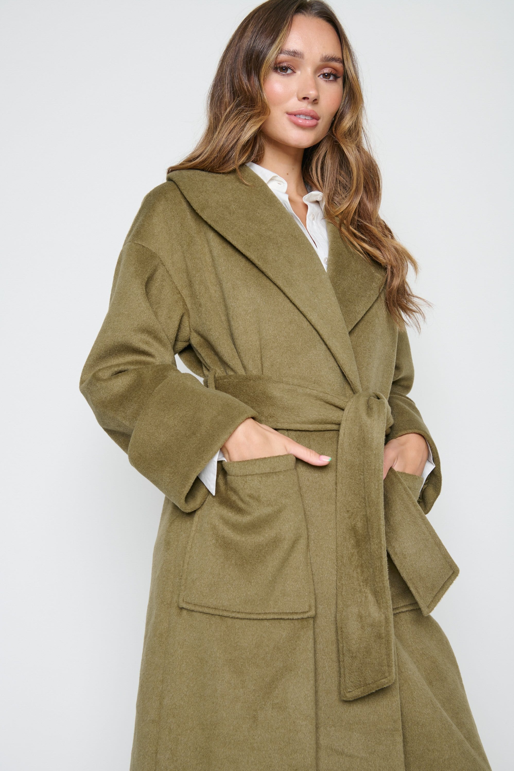 Verona Wrap Coat - Khaki, L