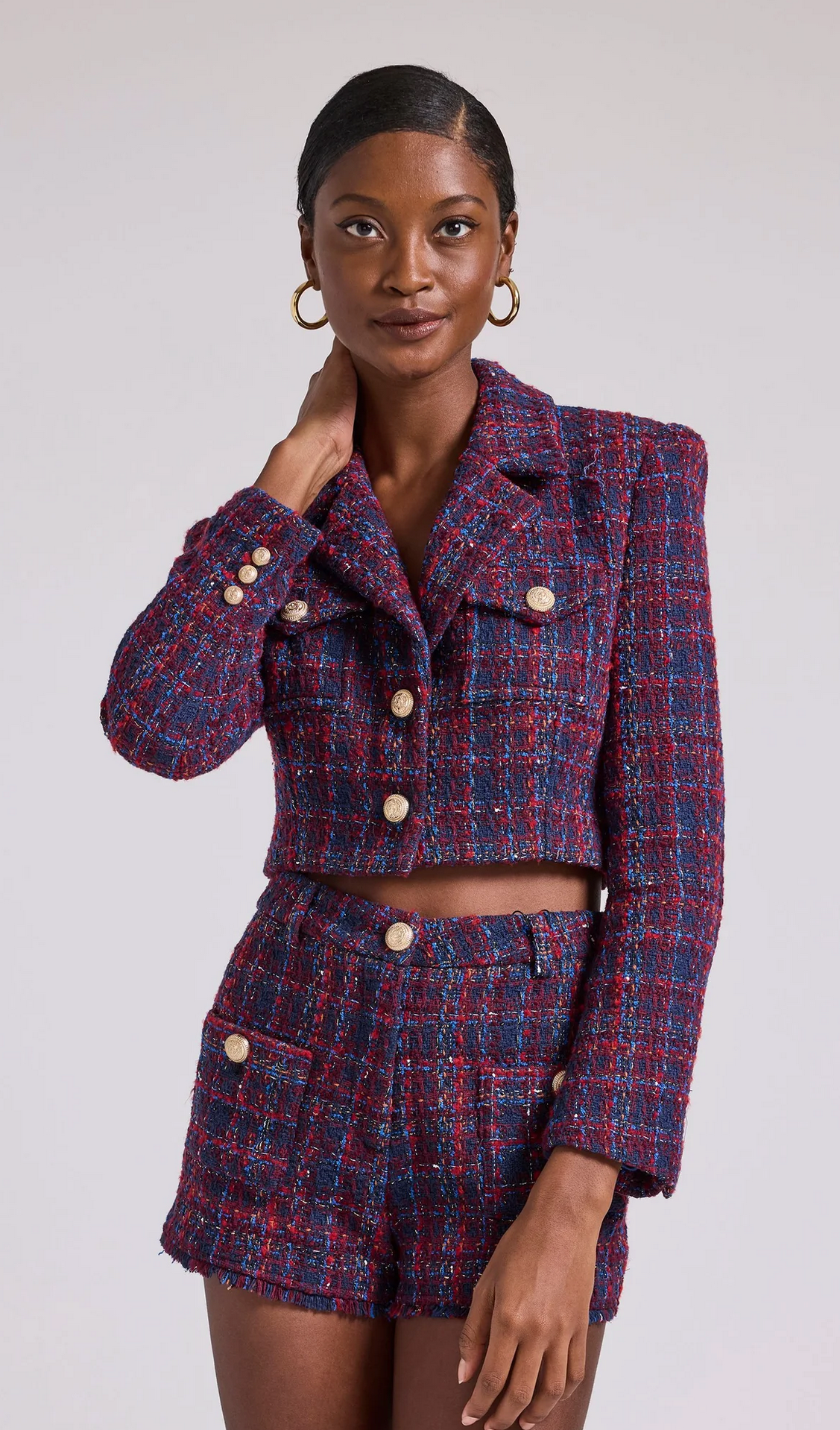 Generation Love - Veronica Tweed Jacket - Pink/ Light Blue