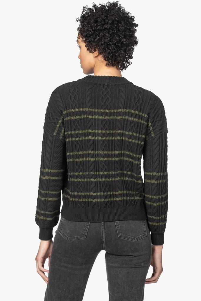 PA1499 Lilla P Striped Cable Sweater