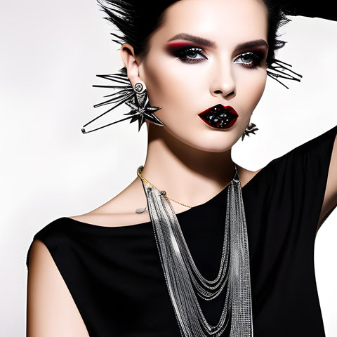 Stainless Steel Jewelry Punk Inspiration Heavy Metal Layered Necklaces