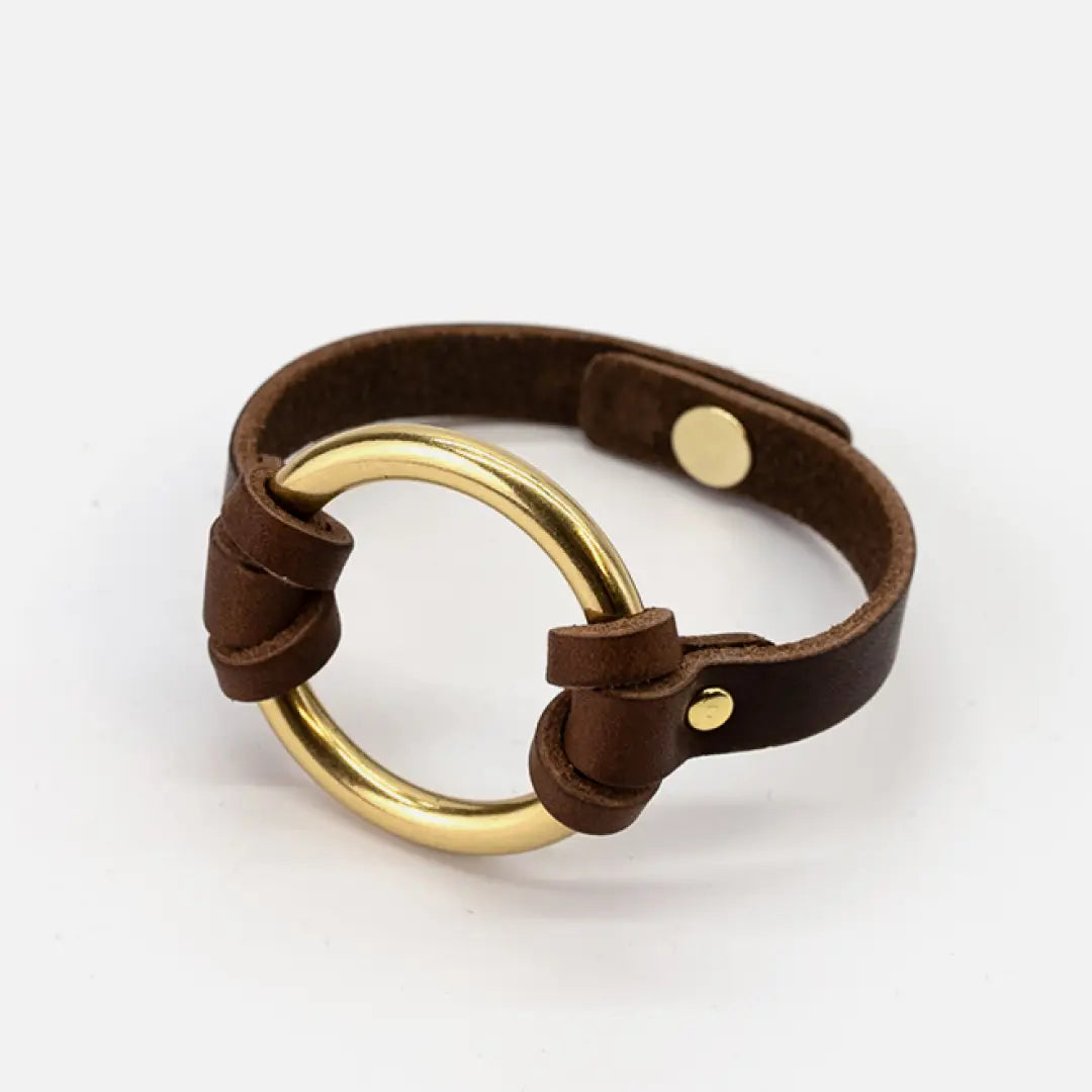 Unisex Equestrian-Inspired Chinati O-Ring Leather Bracelet