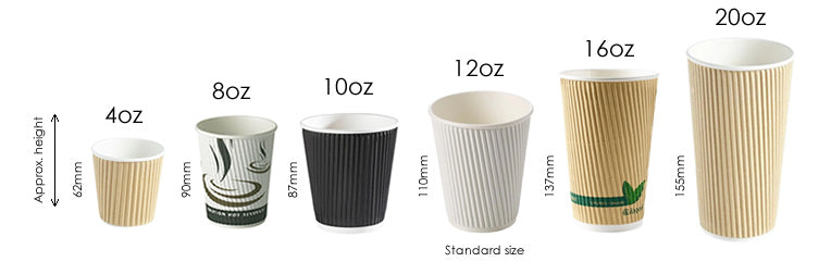 Ripple Coffee Cup Sizes