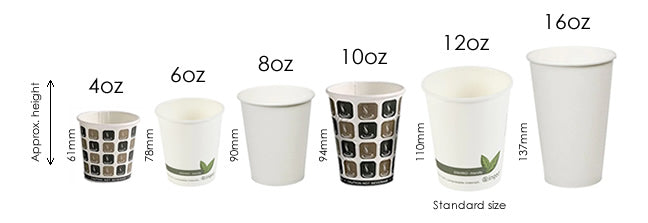 Disposable Paper Cups All Sizes Small Case Pack