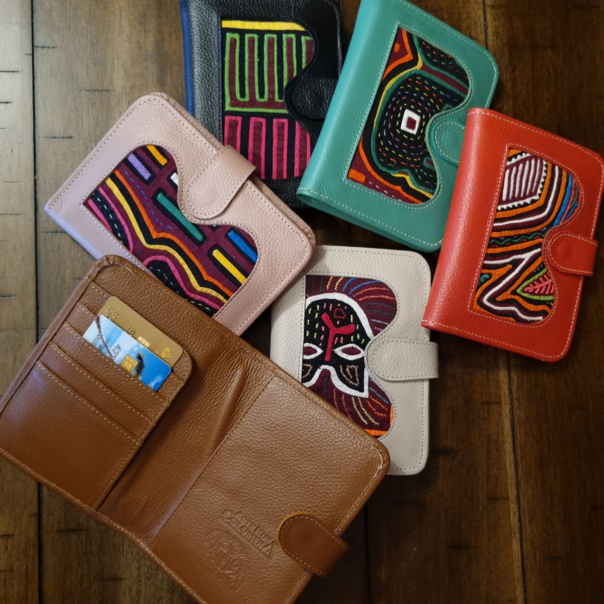 Mola Leather Zip Wallets - Fair Trade Gifts – Hands of Colombia