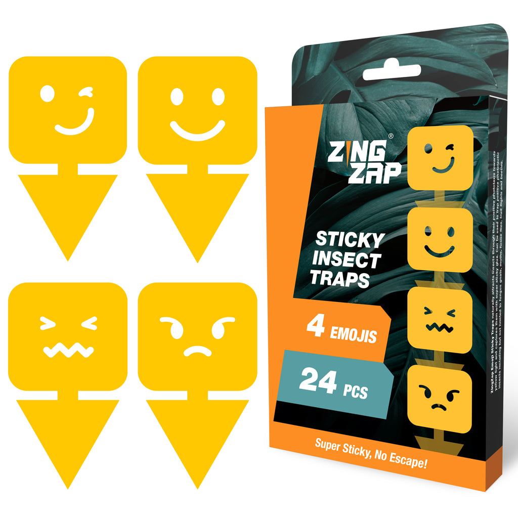 24-Pack Sticky Insect Traps - Novelty Emoji – ZingZapUSA