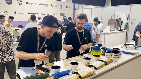 Dan Shadbolt and Jack Allisey cupping coffee at the World Championships