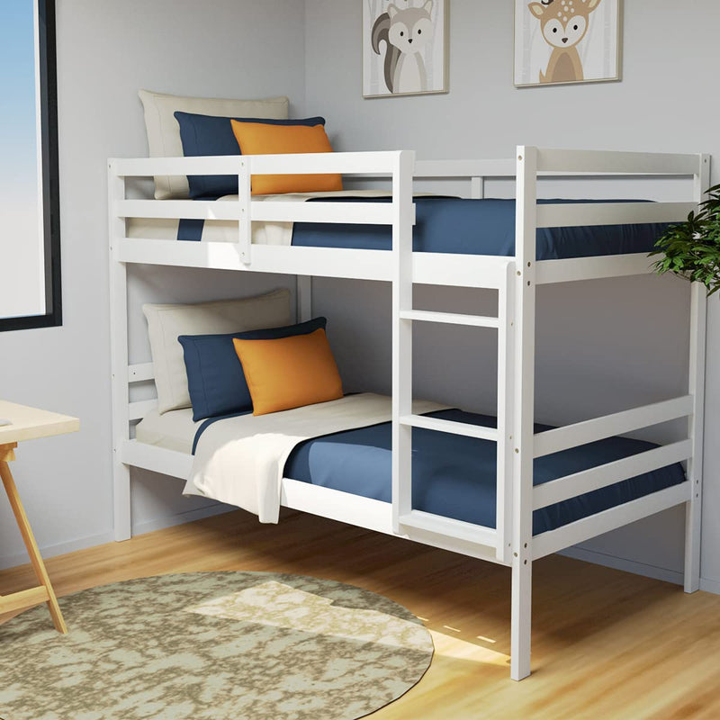 Bunk Bed Twin Over Twin w/ Ladder & Safety Guardrail - KOMFOTT