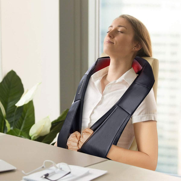 KOMFOTT Shiatsu Back Neck Massager with Heat, Kneading Massage Pillow for Muscle Pain Relief