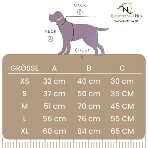 hunde, size chart, HV Polo, www.Hotti24.de