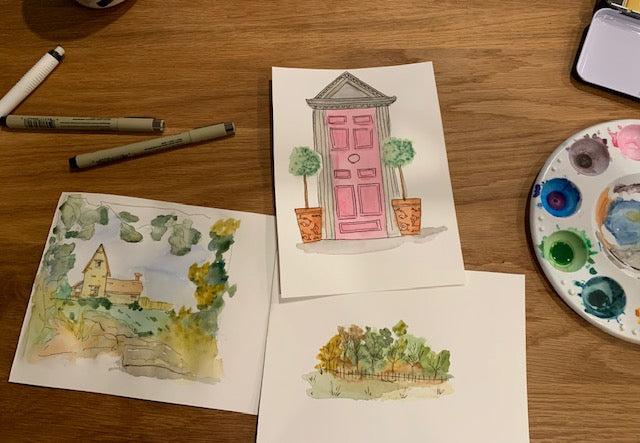 Leah tries her hand at watercolour painting on her creative journey.