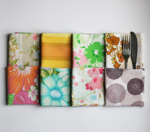 Knotted Next Vintage Recycled Fabric Napkins - one of our picks for our sustainable gift guide.