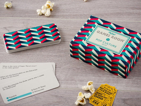 Wild and Wolf's Pop Culture Quiz Game set out to play with popcorn snacks