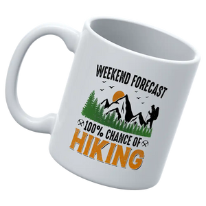 Weekend Forecast 100% Hiking 11oz Mug - Outdoorzees