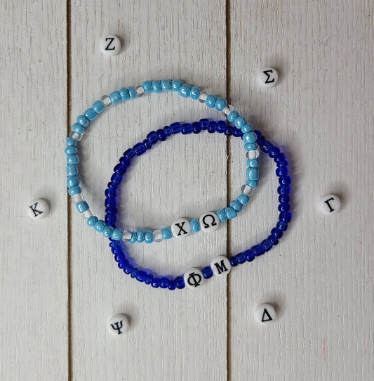 Greek Sorority Bead Bracelet / Custom Beaded Letters in School