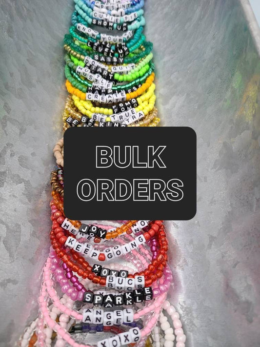 100x CUSTOM BEADED BRACELETS! Bulk Wholesale - Up to 50% off!