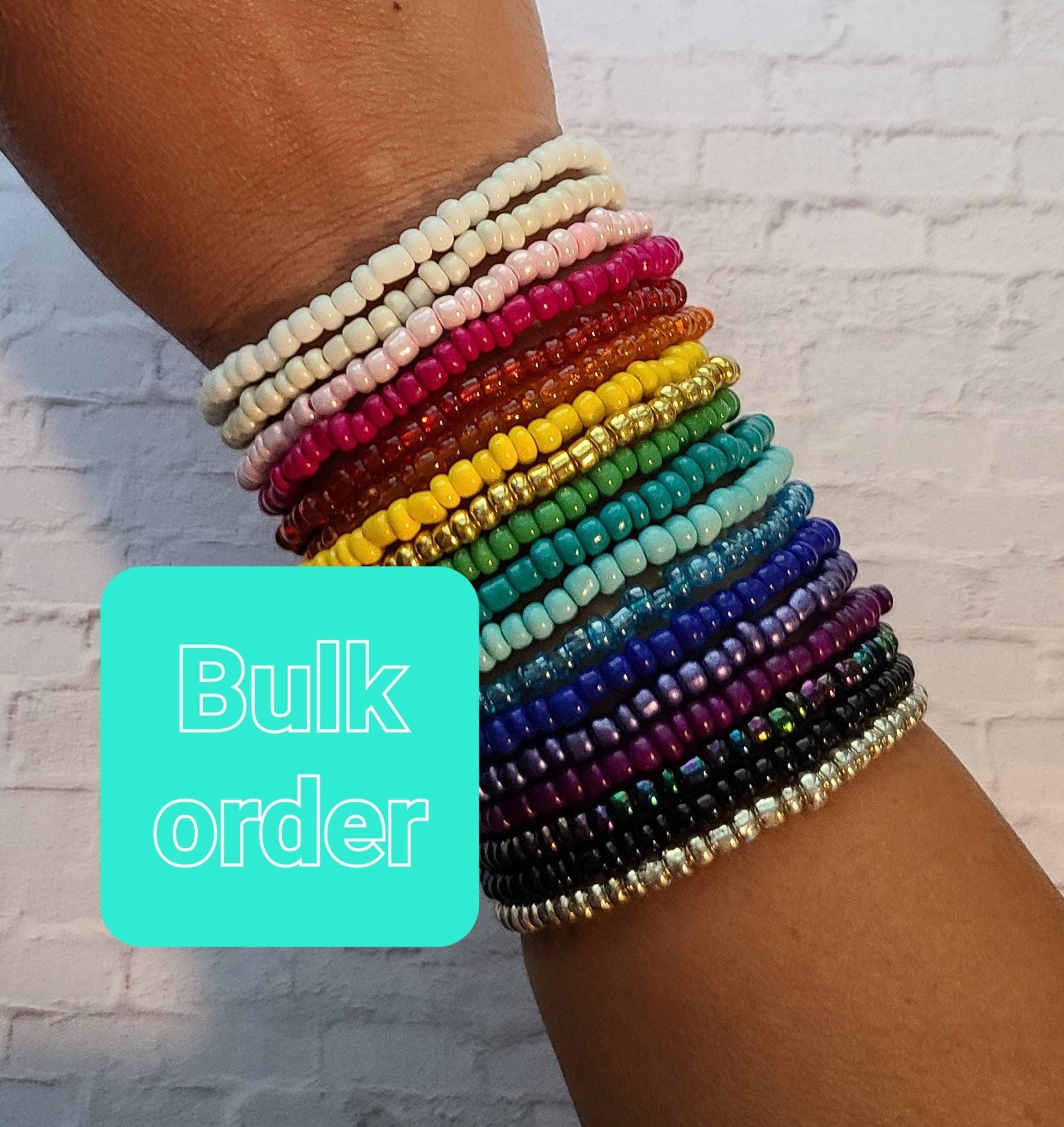 Bulk Order for 10 Seed Bead Stretch Bracelets, Single Strand Bracelet, –  Doohickies & Such