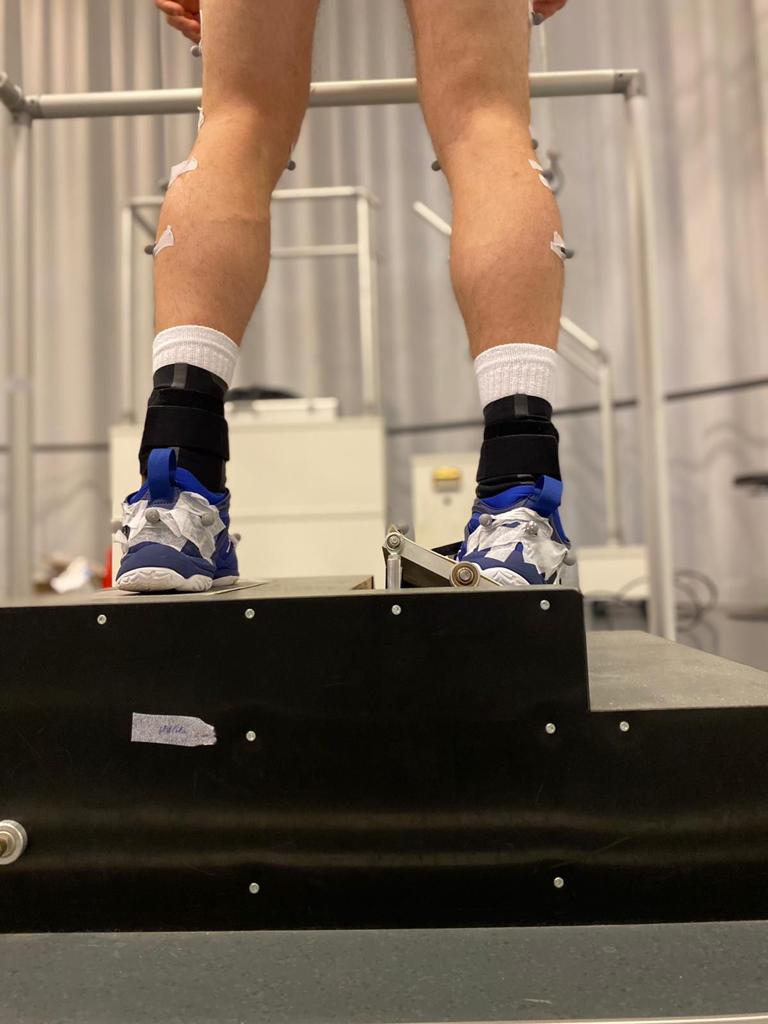 Ankle brace for sports study on the twisting platform