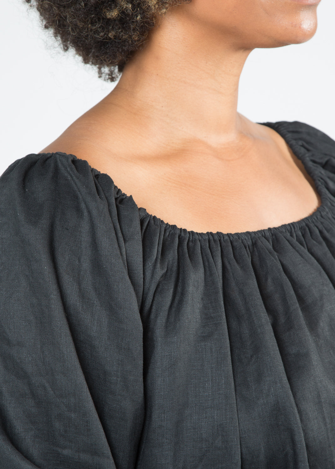 Cassatt Top, Linen in Black FINAL SALE