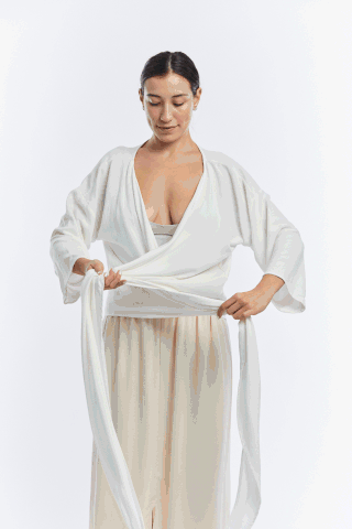 Hassinger Top, Silk Charmeuse in White