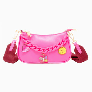 Hot Pink Hobo Jumbo Chain Charm Bag - Cutie Patootie