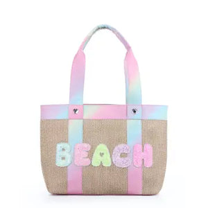 'Beach' Straw Tote Bag - Cutie Patootie