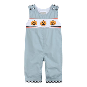 Gray Halloween Smocked Overalls - Cutie Patootie