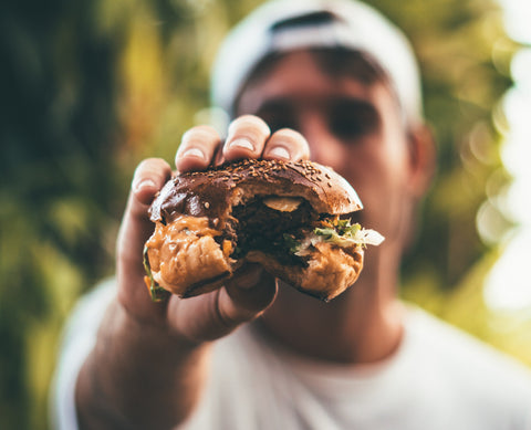 Man holding burger