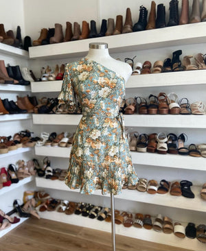 Pleated Mink One Sleeve Dress - shop.laboutiquee