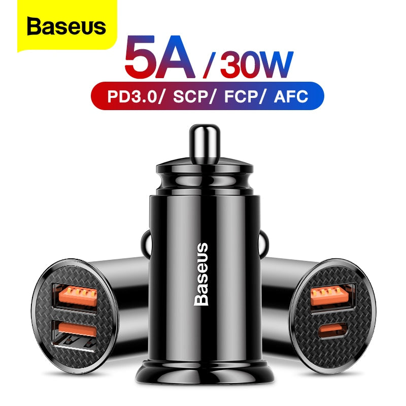 Baseus Dual Car Charger 5A Fast Charing
